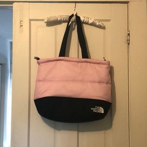 North Face Nuptse Tote Bag, pink/black